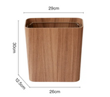 WoodClean Design Abfalleimer mit Pressdeckel – Rechteckiger Holz Mülleimer für Wohnzimmer & Büro | Geruchsdicht | Stilvolle Aufbewahrung