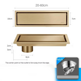 GoldenFlow Invisible Dusch-Bodenablauf 304 Edelstahl – Verdeckter Geruchsstop-Abfluss | 5,5 Zoll Quadrat | Gold gebürstet
