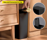 CleanPress 10L Badezimmer-Abfalleimer mit Druckdeckel – kompakter Hygieneeimer für Bad und Wohnräume | geruchsisolierend, modern & platzsparend