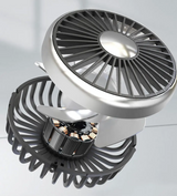 KlimaFahrt Zweifach-Fahrzeugventilator – Autolüfter mit USB-C-Anschluss | 3 Luftstufen & Doppelgebläse | LED-Beleuchtung für Rücksitze