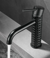 DIAMORA Design Waschtischarmatur Schwarz – Einhebelmischer aus Messing | Luxuriöser Wasserhahn | Elegantes Badezimmer-Highlight