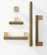 LINEORA T-Bar Möbelgriff Antik Messing – 128 mm | Massives Messing | Linearer Designgriff für Schrank & Schublade