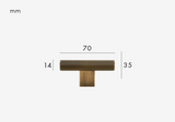 LINEORA T-Bar Möbelgriff Antik Messing – 128 mm | Massives Messing | Linearer Designgriff für Schrank & Schublade