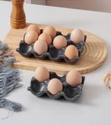 OVARIA Keramik Eierhalter – 6er/12er Eierablage | Kühlschrank Organizer | Stilvolle Küchenaufbewahrung