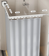 AquaFold Komfort Duschvorhang Set – Faltbares Magnetsystem mit Teleskopstange | Wasserdicht | Ohne Bohren Montage