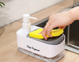 TwinFlow DuoClean Spülmittelspender – Manueller Küchen-Seifenspender mit 2-in-1 Dosiersystem & abnehmbarer Konstruktion
