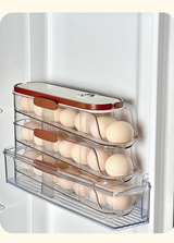 EiVorrat Rollregal für Eier – Mehrstufiger Eierhalter mit Automatischer Nachrollfunktion | Stapelbarer Kühlschrank-Organizer | Platzsparende Eieraufbewahrung
