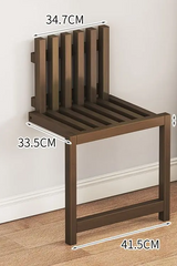 NordFold Klappbare Bambus Wandbank – Schmale Schuhbank ohne Bohren | Platzsparender Sitzhocker | Skandinavisches Design