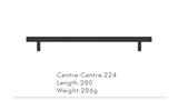LineaGrip T-Stangengriff aus Messing – Extra Langer Möbelgriff für Schränke & Schubladen | Modernes Design | Ergonomischer Komfort