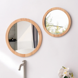 NATURALEO Wandspiegel mit Holzrahmen – Dekorativer Bad- & Schminkspiegel | Klare Reflexion | Zeitloses Wohnaccessoire