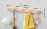 Lignora Wandgarderobe mit 5 Haken – Schwarze Holzgarderobe für Flur & Bad | Platzsparend | Stilvolle Aufbewahrungslösung