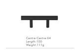 LineaGrip T-Stangengriff aus Messing – Extra Langer Möbelgriff für Schränke & Schubladen | Modernes Design | Ergonomischer Komfort