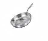 ProChef Pro 304 Edelstahl-Bratpfanne für Gas & Induktion | unbeschichtete Antihaft-Kochpfanne | professionelle Edelstahl-Pfanne für gesundes Kochen