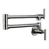 ChefLine Wandfüllarmatur – Klappbare Topfbefüllarmatur aus Messing | Schwenkbarer Küchenwasserhahn | Platzsparende Wandarmatur mit Keramikventil