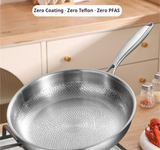 TitanForge Premium Titan-Bratpfanne mit Strukturhämmerung – Hochleistungs-Kochpfanne aus Reintitan | Chemiefreie Antihaftwirkung | Induktionsgeeignete Profi-Pfanne für gesundes Braten