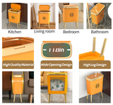 Luxora Slim Design-Mülleimer mit Deckel – schlanker Abfalleimer für Bad, Schlafzimmer und Küche | geruchsdicht, haustiersicher & modern mit goldenen Akzenten
