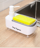 TwinFlow DuoClean Spülmittelspender – Manueller Küchen-Seifenspender mit 2-in-1 Dosiersystem & abnehmbarer Konstruktion