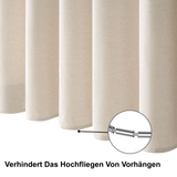 VelouraTex Duschvorhang – Wasserdichter Premium-Badvorhang in Leinenoptik mit stabilen Metallhaken