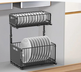 Unterspülen Regal Ausziehbar 2 Stufen – Küchenschrank Organizer | Gewürzkorb | Platzsparendes Stahlregal