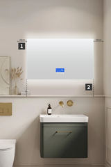 ThermaLux XL LED-Badezimmerspiegel – Eleganter LED-Spiegel mit Temperaturanzeige, Antibeschlag & einstellbarer Beleuchtung