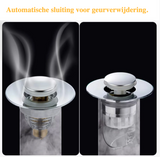AquaDrain SmartFlow Universal-Abflussstopfen mit Pop-up-System – 2-in-1 Haarfilter & Geruchsschutz für Bad, Küche & Dusche