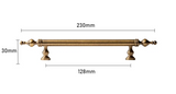 BRONZARO T-Stab Möbelgriff aus Messing – Antik Bronze Schrankgriff 128 mm | Robuste Qualität | Zeitloses Design