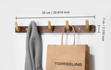 Lignora Wandgarderobe mit 5 Haken – Schwarze Holzgarderobe für Flur & Bad | Platzsparend | Stilvolle Aufbewahrungslösung