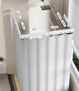 AquaFold Komfort Duschvorhang Set – Faltbares Magnetsystem mit Teleskopstange | Wasserdicht | Ohne Bohren Montage