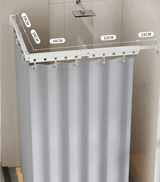 AquaFold Komfort Duschvorhang Set – Faltbares Magnetsystem mit Teleskopstange | Wasserdicht | Ohne Bohren Montage