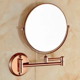 AureliaMirror Wandkosmetikspiegel Roségold – 3-fach Vergrößerung Spiegel | Doppelseitig & Schwenkbar | Präzise Pflege