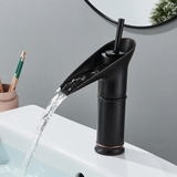 VintageStream Waschbeckenhahn Bronze – Wasserfall Armatur Messing | Einhebel Mischbatterie | Klassisches Bad Upgrade