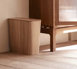 WoodClean Design Abfalleimer mit Pressdeckel – Rechteckiger Holz Mülleimer für Wohnzimmer & Büro | Geruchsdicht | Stilvolle Aufbewahrung
