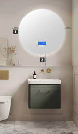Luminova Rundspiegel LED – Modernes Badezimmer mit Antibeschlag, Temperaturanzeige & dimmbarem Licht