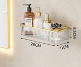 CrystalCorner Premium Acryl Eckregal Selbstklebend Transparent – Bohrfreies Badezimmer Wandregal | Platzsparender Organizer für Dusche, Kosmetik & Pflegeprodukte | Modernes Badzubehör