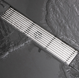 AquaLine Pro Premium Fliesen-Einleger Duschrinne Edelstahl 304 – Lineare Duschablaufgarnitur 600 mm | Geruchsdichte Design-Duschrinne mit Haarfang & Anti-Verstopfungssystem | Modernes Badablaufsystem in gebürstetem Gold & Grau