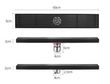 AquaLine Pro Premium Fliesen-Einleger Duschrinne Edelstahl 304 – Lineare Duschablaufgarnitur 600 mm | Geruchsdichte Design-Duschrinne mit Haarfang & Anti-Verstopfungssystem | Modernes Badablaufsystem in gebürstetem Gold & Grau